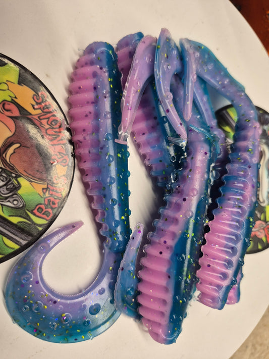 5 Inch Curly Tail Shad Cotton Candy