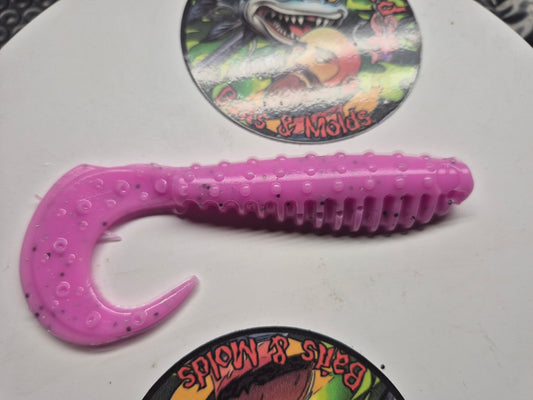 5 Inch Curly Tail Shad Bubble Gum