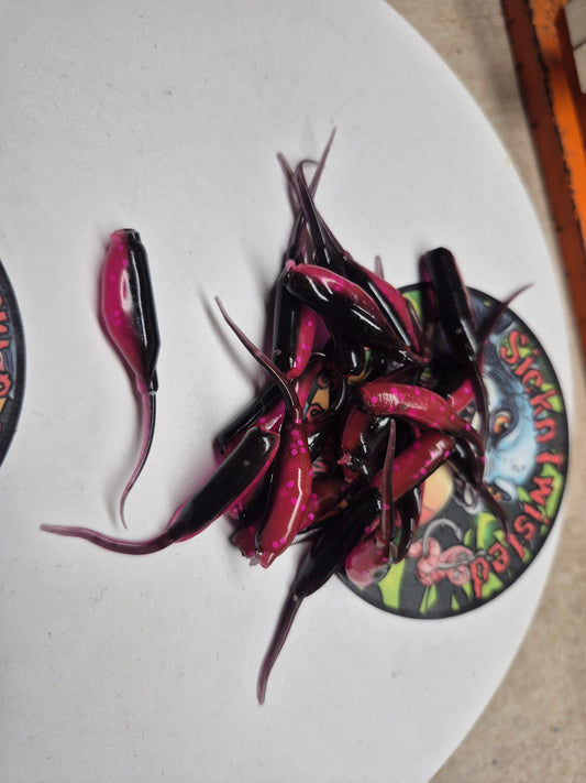 2 Inch Core Shot Baby Shad Black with Pink