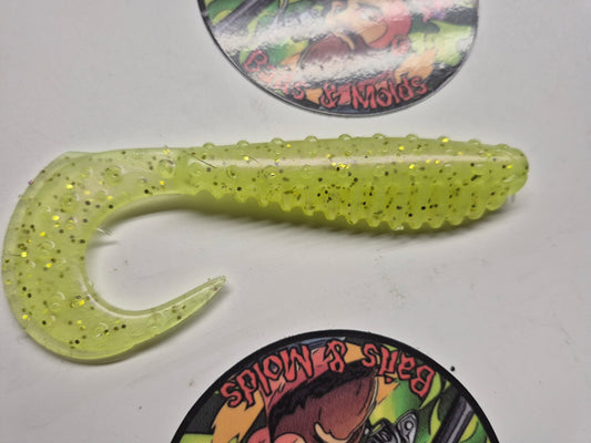 5 Inch Curly Tail Shad Chartreuse