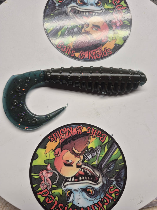 5 Inch Curly Tail Shad Blue Craw